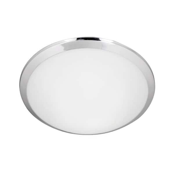 KUZCO Malta 12 in. 1-Light 13-Watt Chrome Integrated LED Flush Mount