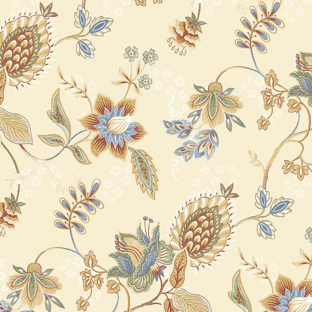 Wallpaper fabric with ethnic jacobean flowers Vector Image