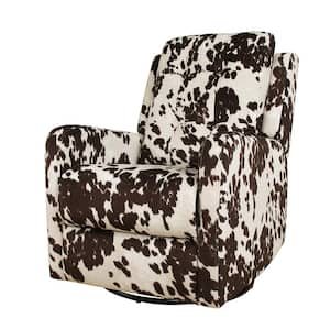 Bellamy Brown Polyester Swivel Rocker Recliner with Metal Base