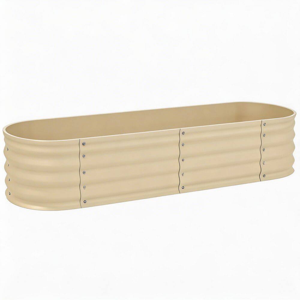 Raised Garden Bed 59 x 24.5 x 11.75 in. White Galvanized Steel Kit with Safety Edging for Outdoor Flowers price history on PriceWatchPro