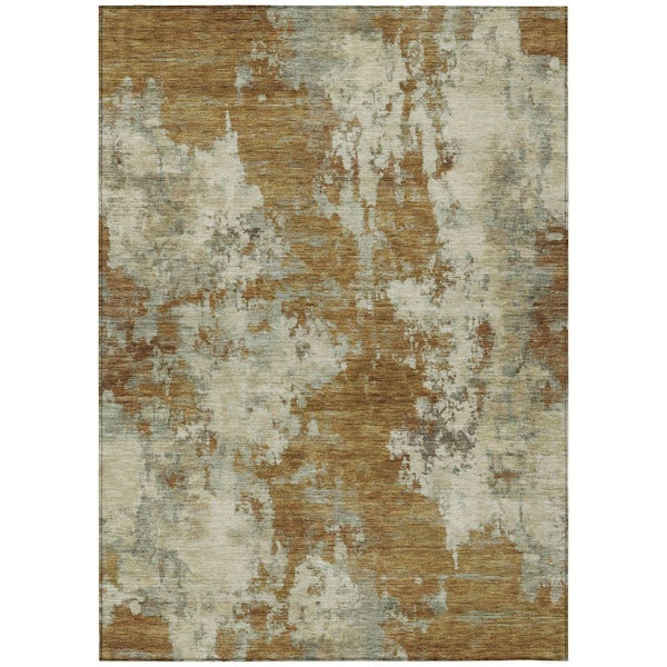 Chantille Machine Washable Indoor/Outdoor Abstract ACN2066 Terracotta 10 ft. x 14 ft. Area Rug