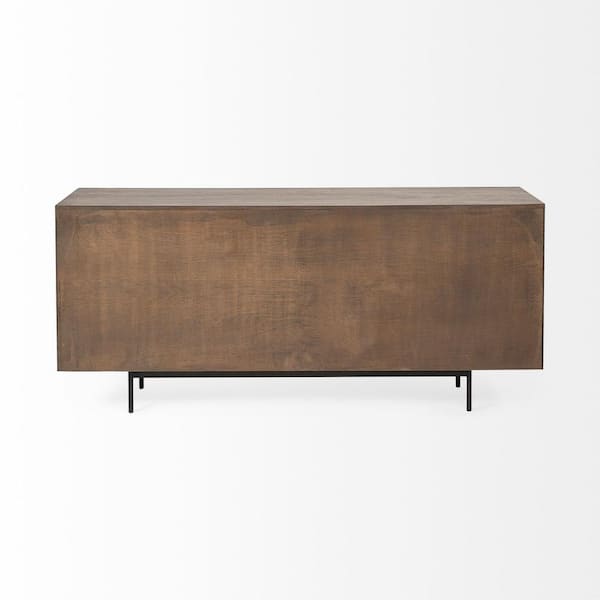 HomeRoots Charlie Medium Brown Black Wood 18 in. Sideboard with Drawers