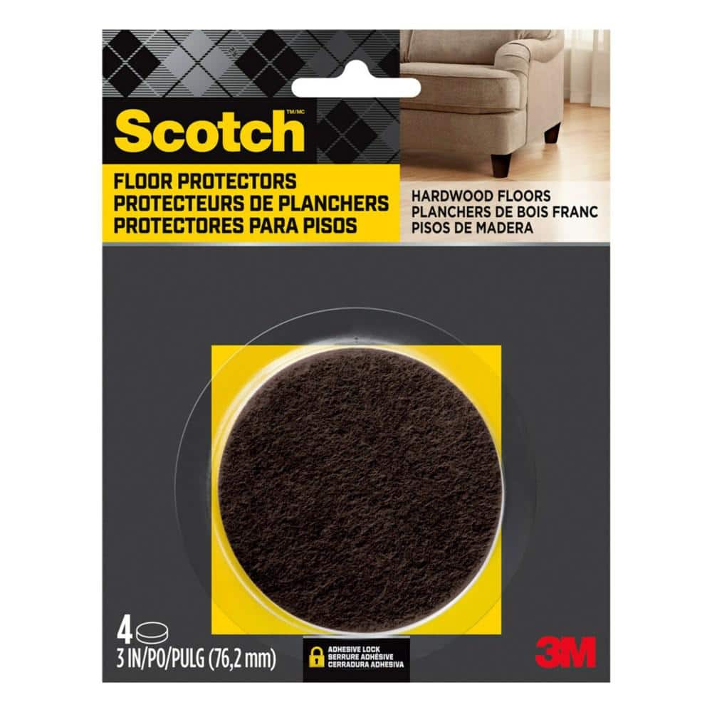 Self Adhesive Felt Pads for Furniture, (Sold per M.), Brown - Indoor Floor - Width 100 mm, Thickness 3 mm
