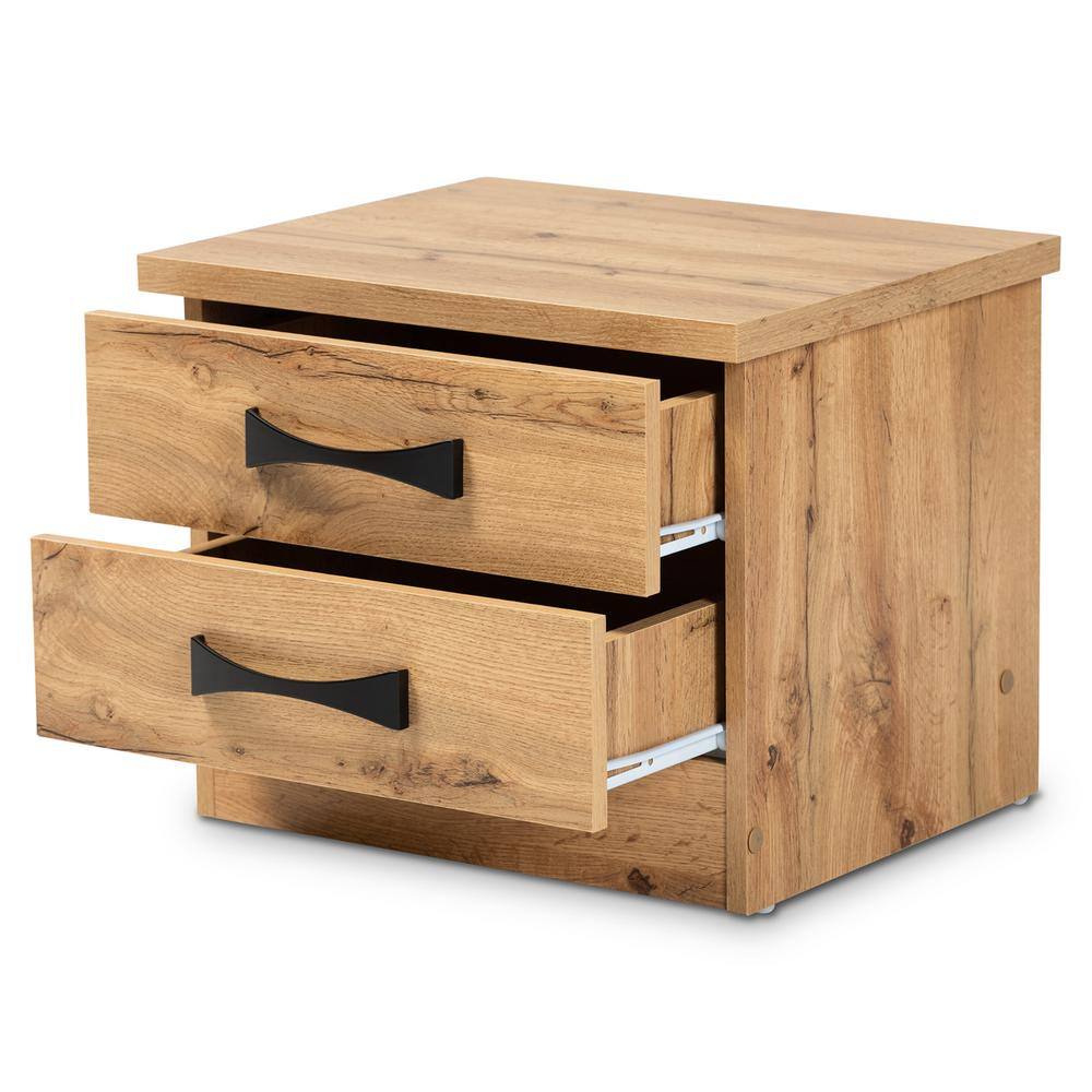 Colburn Oak Brown Engineered Wood 2-Drawer Nightstand