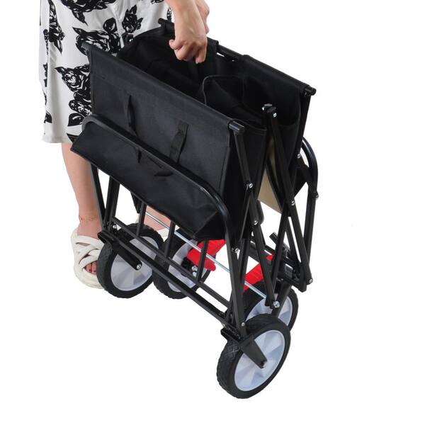 鴨子4 Xzkai 4.8 cu. ft. Metal Garden Cart, Black Cai-GWC-27 - The