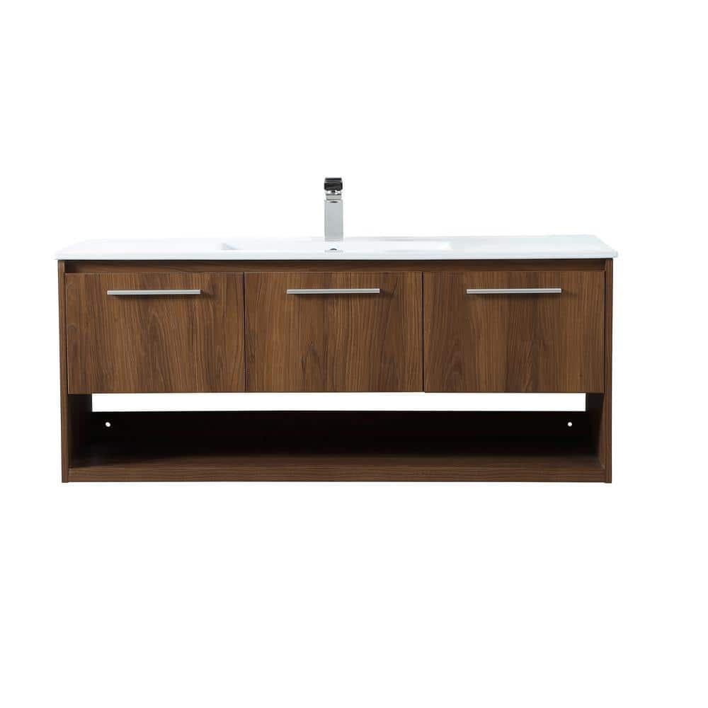 Simply Living 48 in. W x 18.31 in. D x 19.69 in. H Bath Vanity in Walnut Br