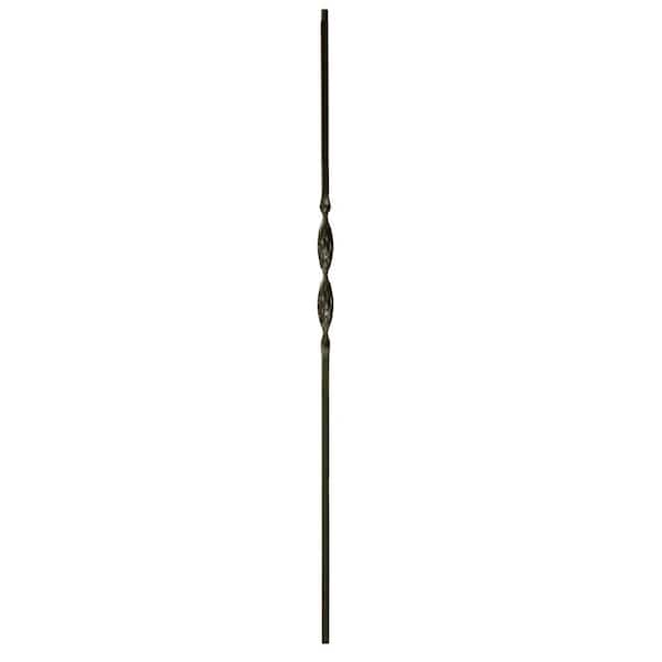 WM Coffman 44 in. x 1/2 in. Satin Black Single Ribbon Hollow Iron Baluster