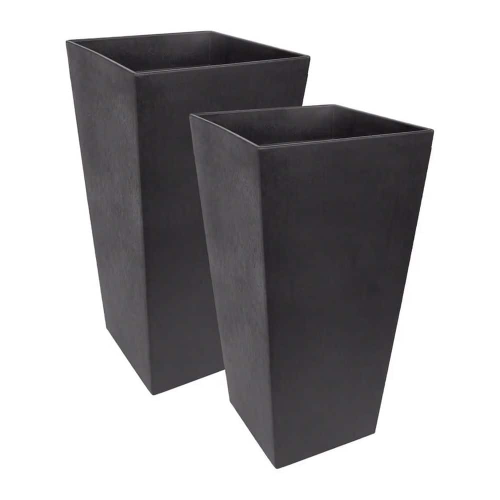 2 Pack Indoor Outdoor 28 Inch Self Watering Planters, Sonata, Black price history on PriceWatchPro