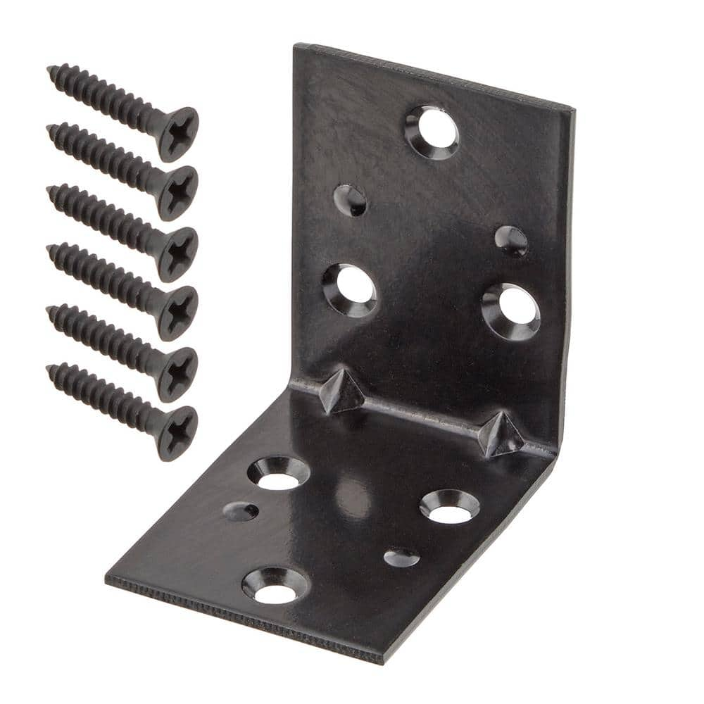 Everbilt 2 In Black Double Wide Corner Brace 2 Pack 20936 The Home   Everbilt Corner Braces 20936 64 1000 