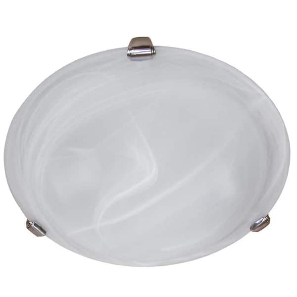 Unbranded Quarterman 15.75 in. 3-Lights Satin Nickel Flush Mount