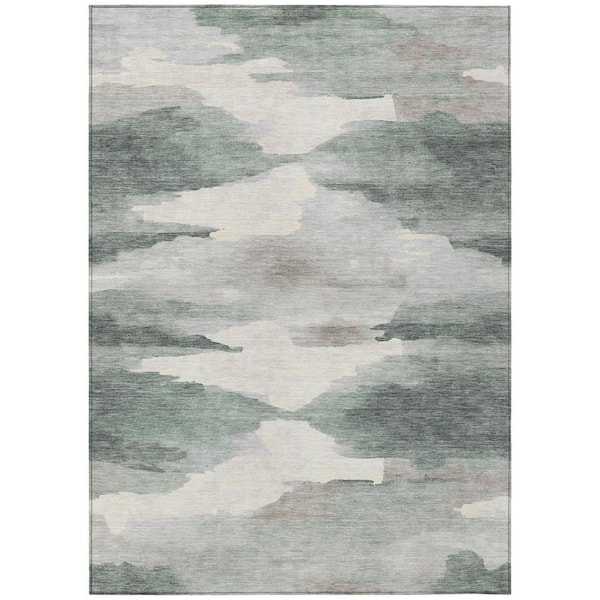 Chantille Machine Washable Indoor/Outdoor Abstract ACN2259 Sage 10 ft. x 14 ft. Area Rug