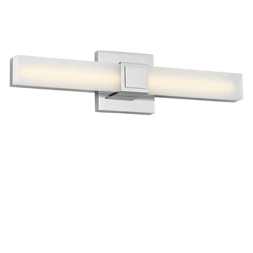 Fentress 18 in. W x 4.5 in. H Chrome Modern Dimmable LED Bathroom Vanity Light with White Acrylic Shade price history on PriceWatchPro