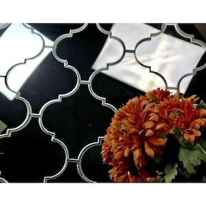 Reflections Silver Big Lantern Arabesque Mosaic 9 in. x 14 in. Glass Mirror Decorative Wall Tile (5 sq. ft./Case)