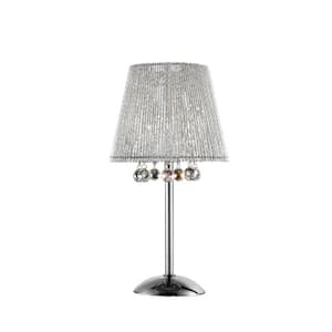 Charlie 27.5 in. Silver Integrated LED No Design Interior Lighting for Living Room with Silver Metal Shade