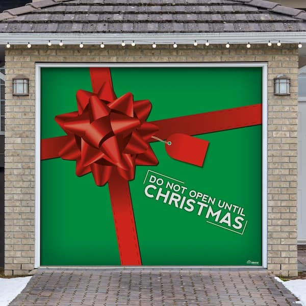 My Door Decor 7 ft. x 8 ft. don't Open Until Christmas Garage Door Decor Mural for Single Car Garage