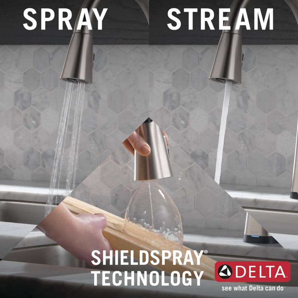 SpotShield Stainless Touch Control Kitchen Faucet with Pull-Down Sprayer