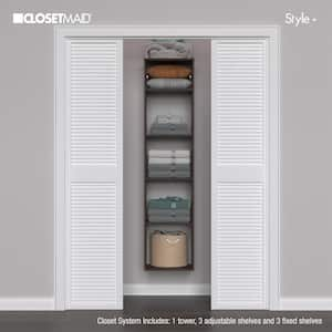 Style+ 17 in. W Chocolate Hanging Wood Closet Tower