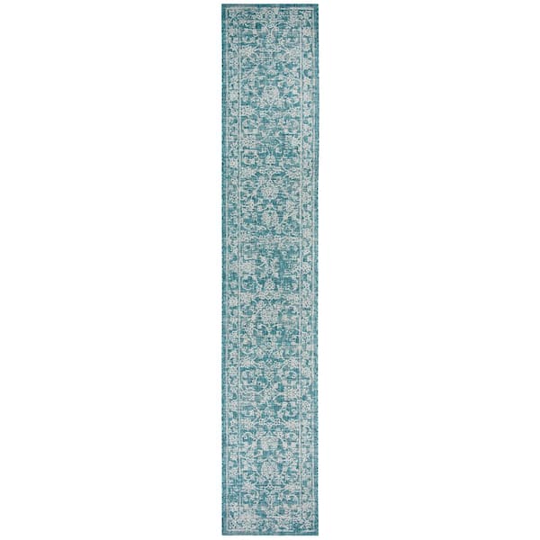 Safavieh Courtyard CY8680-37221 Turquoise Rug 2'3 x 12' Runner