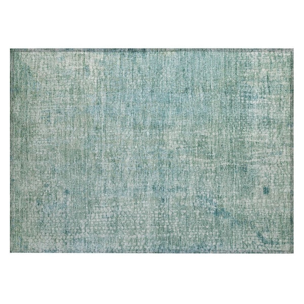 Chantille Machine Washable Indoor/Outdoor Abstract ACN2087 Teal 1 ft. 8 in. x 2 ft. 6 in. Accent Rug