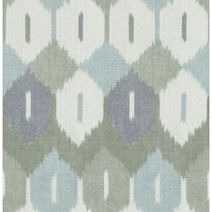 Abilene Sea Green Ikat Wallpaper Sample