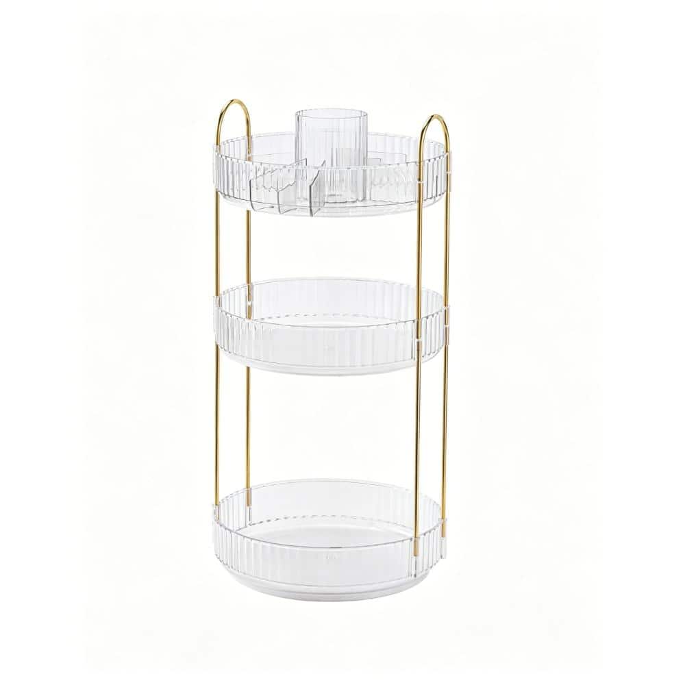 9.5 in. W x 18.5 in H x 9.5 in. D Plastic in White Over The Toilet Storage 360 Rotating Makeup Organizer price history on PriceWatchPro
