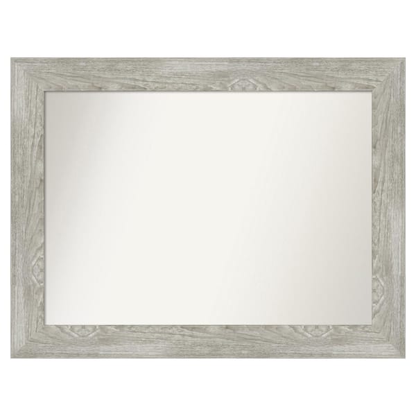 Amanti Art Dove Greywash 38 in. x 29 in. Custom Non-Beveled Distressed Recyled Polystyrene Bathroom Vanity Wall Mirror