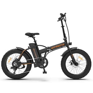 20 in. Boys' Electric Folding Bike 500W Motor Fat Tire With 36V/13Ah Li-Battery in Black