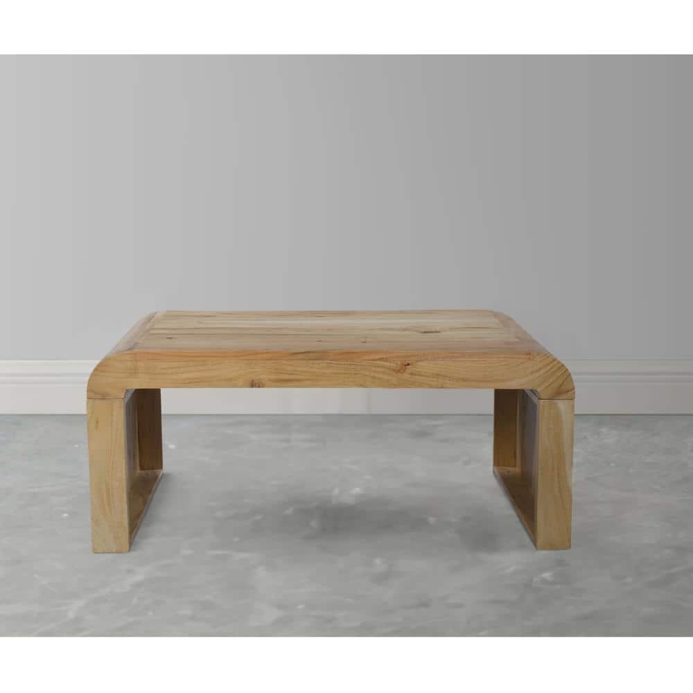 Cascade Natural Acacia Wood Rectangular Waterfall Coffee Table