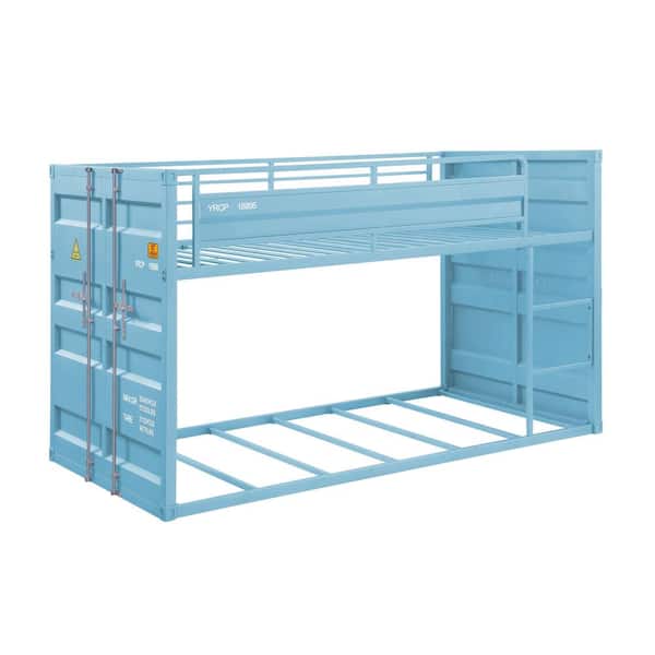 Acme Furniture Cargo Aqua Twin over Twin Bunk Bed with Right Facing Front Ladder