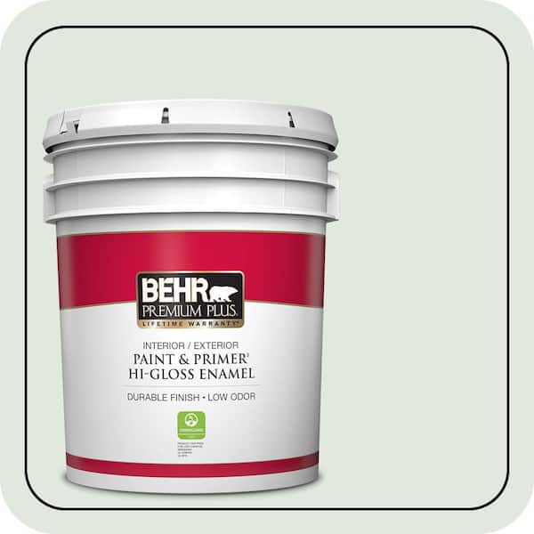 BEHR PREMIUM PLUS 5 gal. #450E-1 Shimmer Hi-Gloss Enamel Interior/Exterior Paint & Primer
