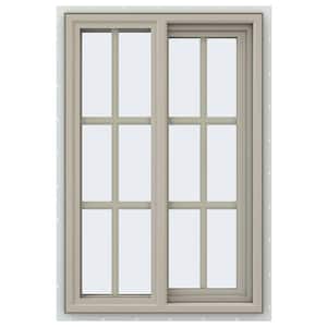 23.5 in. x 35.5 in. V-4500 Series Desert Sand Vinyl Right-Handed Sliding Window with Colonial Grids/Grilles