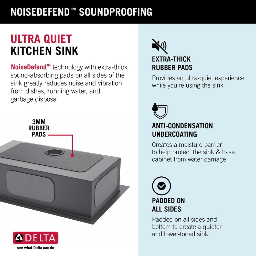 Delta Rivet 25-Inch Stainless Steel Single Bowl Workstation Kitchen Sink