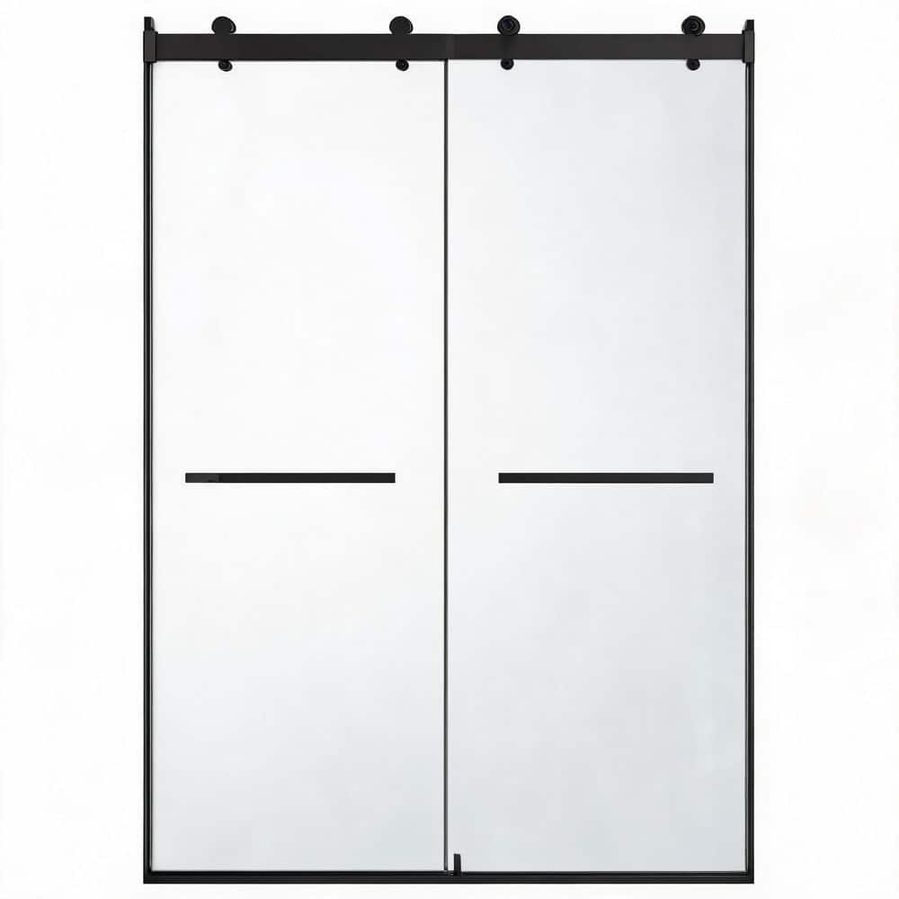 50-54 in. W x 75 in. H Frameless Sliding Shower Door in Matte Black with Clear Tempered Glass and Soft-Close Design price history on PriceWatchPro