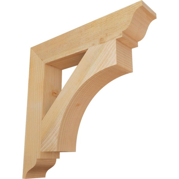 Ekena Millwork 4 in. x 22 in. x 22 in. Douglas Fir Westlake Traditional Rough Sawn Bracket