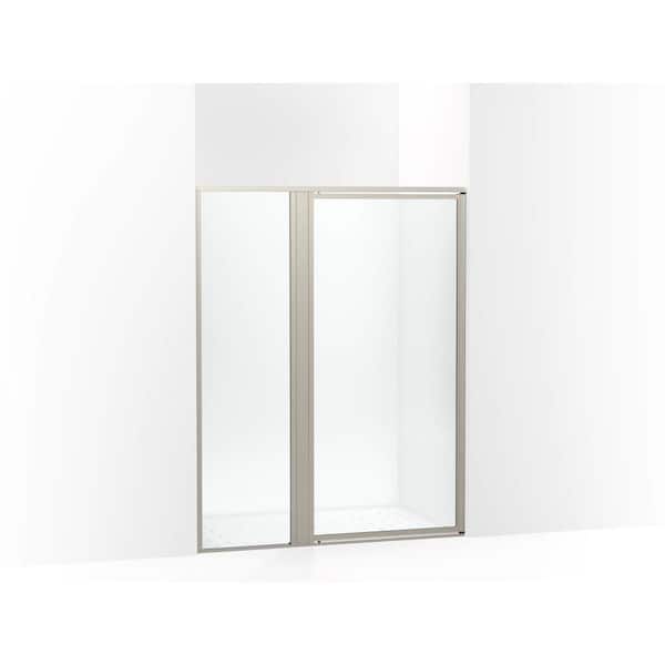 Attend 57 in. W x 69 in. H Pivot Framed Shower Door in Nickel