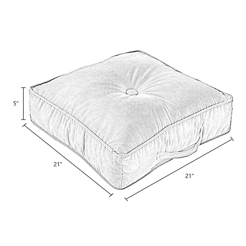 Omaha Buff Microfiber 21" Square Overstuffed Floor Cushion