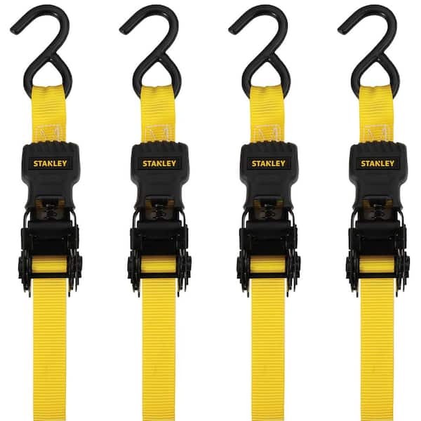 Stanley 1 in. x 12 ft. / 1500 lbs. Break Strength Ratchet Straps (4 Pack)  S10004-12 - The Home Depot