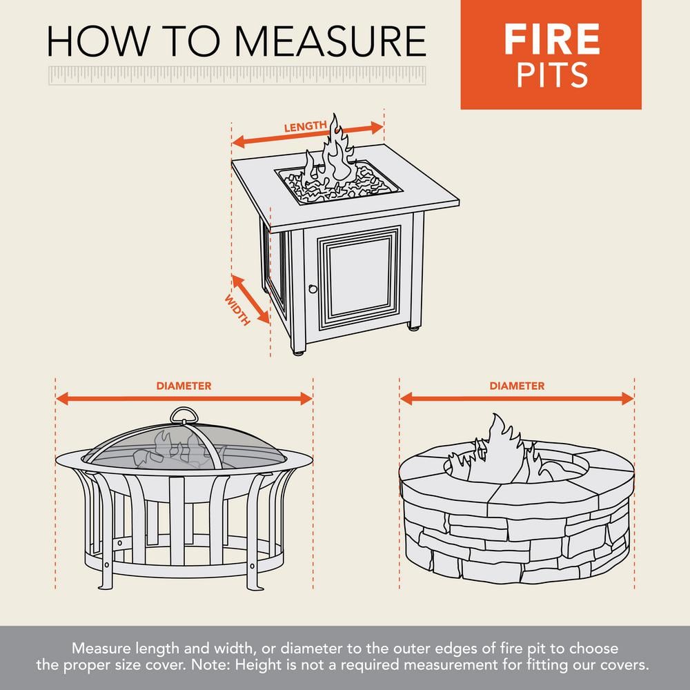 Classic Black 42 Inch Square Fire Pit Table Cover