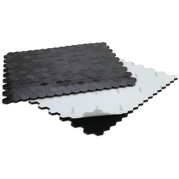 SpeedTiles Hexagonia SB Black Stainless 29.61 in. x 30.47 in. x 5mm Metal  Peel and Stick Range Backsplash Mosaic (6.26 sqft/case) RAHE-SB - The Home  Depot