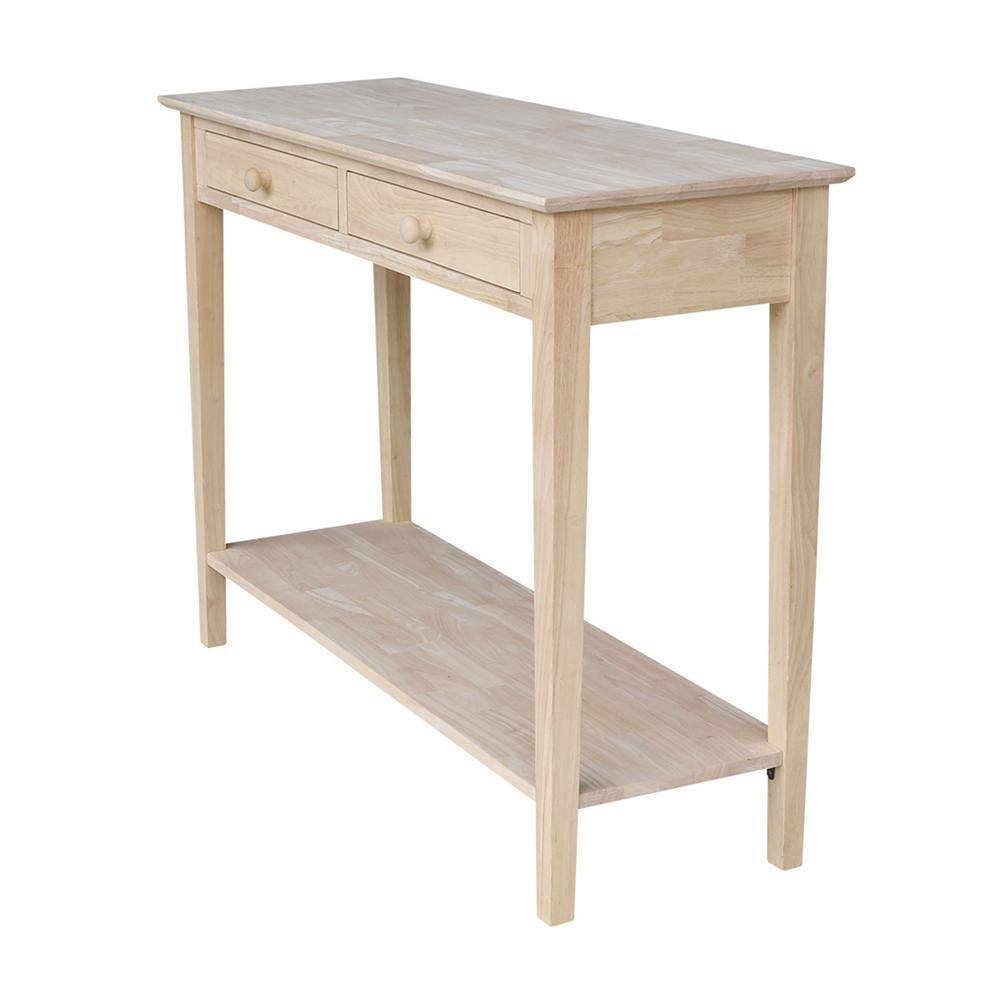 Spencer White Wood Sofa Console Table with Storage