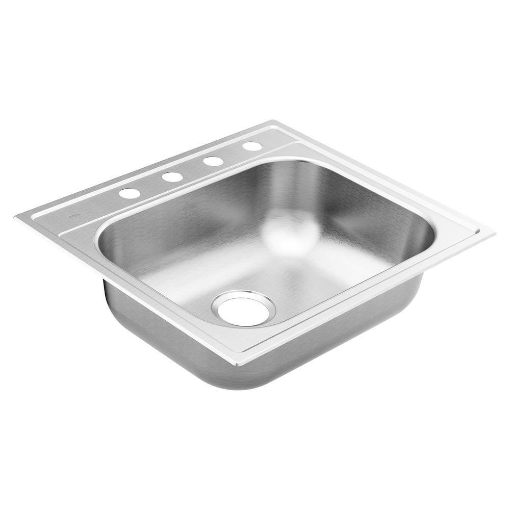 MOEN 2000 Series Stainless Steel 25 in. 4-Hole Single Bowl ...