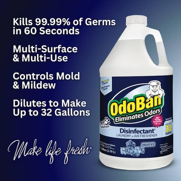 1 Gal. Night Ice Disinfectant and Odor Eliminator Air Freshener Mold Control, Multi-Purpose Cleaner Concentrate (4-Pack)