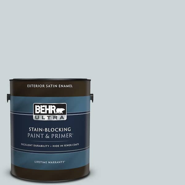 BEHR ULTRA 1 gal. #N470-1 Ash Blue Satin Enamel Exterior Paint & Primer