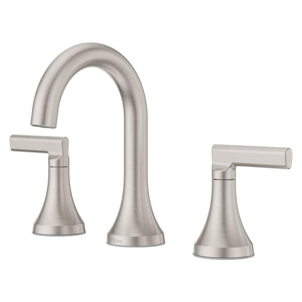 Vedra 8 in. Widespread Double Handle Bathroom Faucet in Spot Defense Brushed Nickel