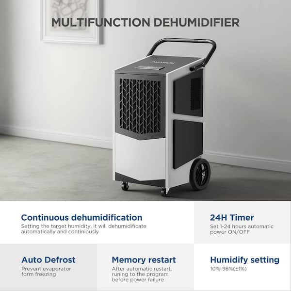 ANDTE 250 pt. 8,000 sq. ft. Energy Star Dehumidifier with Bucket 