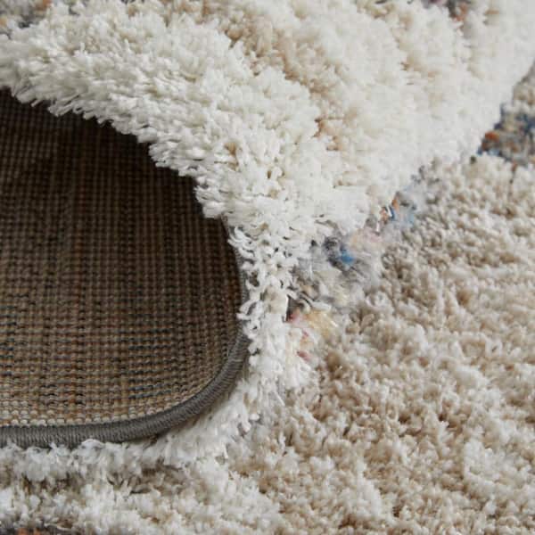 2 ft. x 8 ft. Tan, Ivory Chevron Area Rug