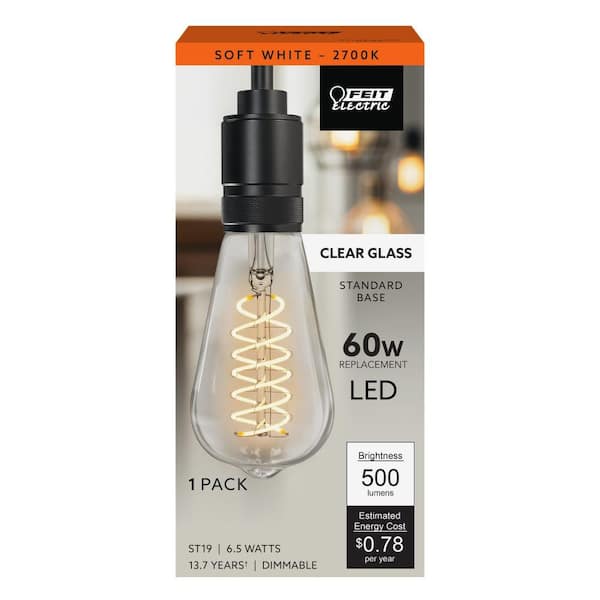 Feit Electric 60-Watt Equivalent ST19 Dimmable Spiral Filament