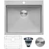 Ruvati 25" X 22" X 12" Topmount Laundry Utility Sink – 16 Gauge Stainless Steel, Deep Bowl, Rounded Corners