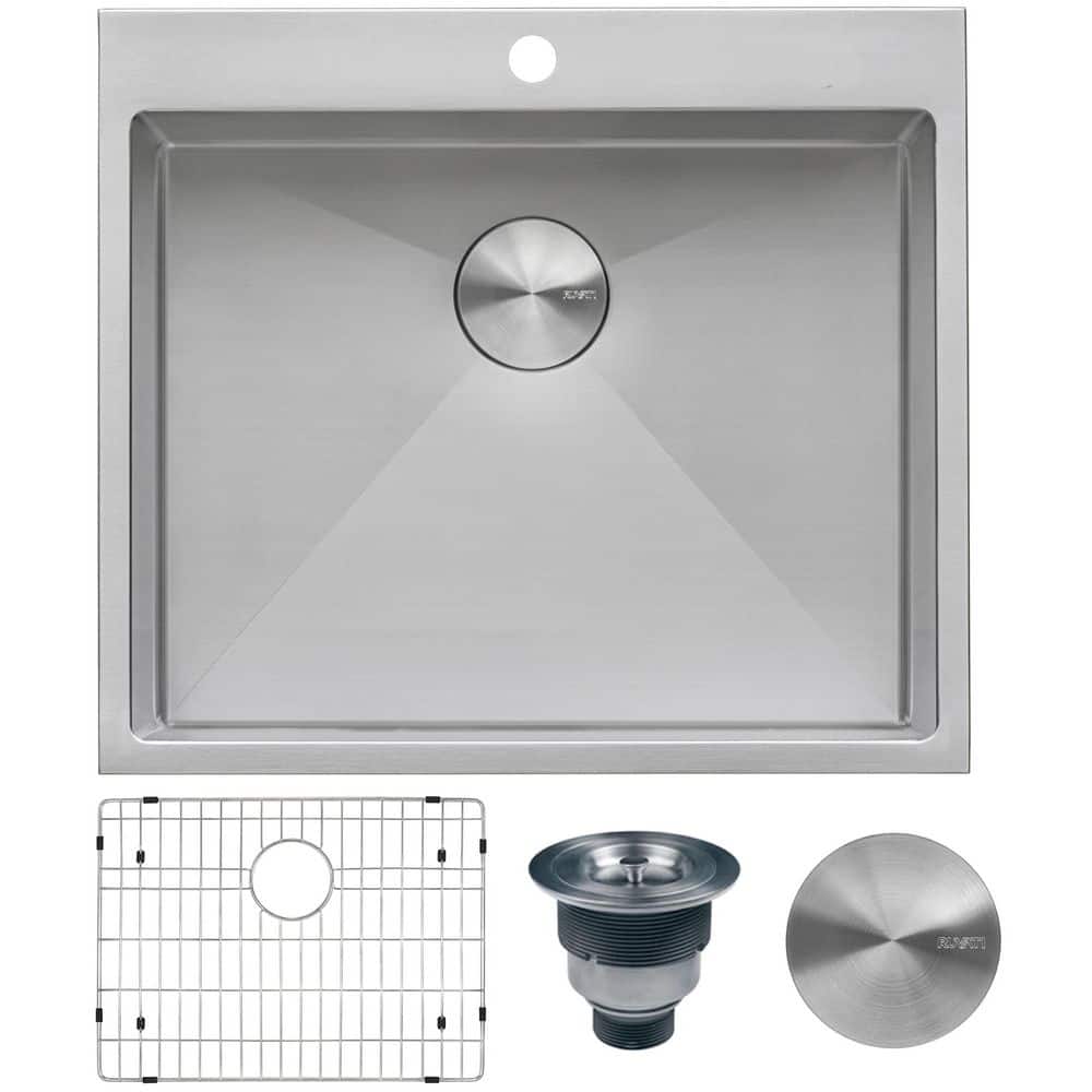 Ruvati Forma Pro 25 in. Drop-in Topmount 16-Gauge Stainless Steel ...