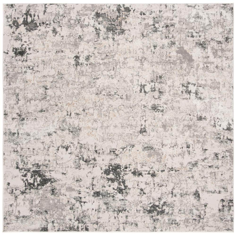 Vogue Beige/Charcoal 7 ft. x 7 ft. Square Distressed Speckled Area Rug price history on PriceWatchPro